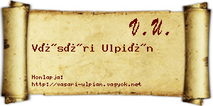 Vásári Ulpián névjegykártya